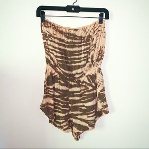 Planet Blue Tie Dye Strapless Romper